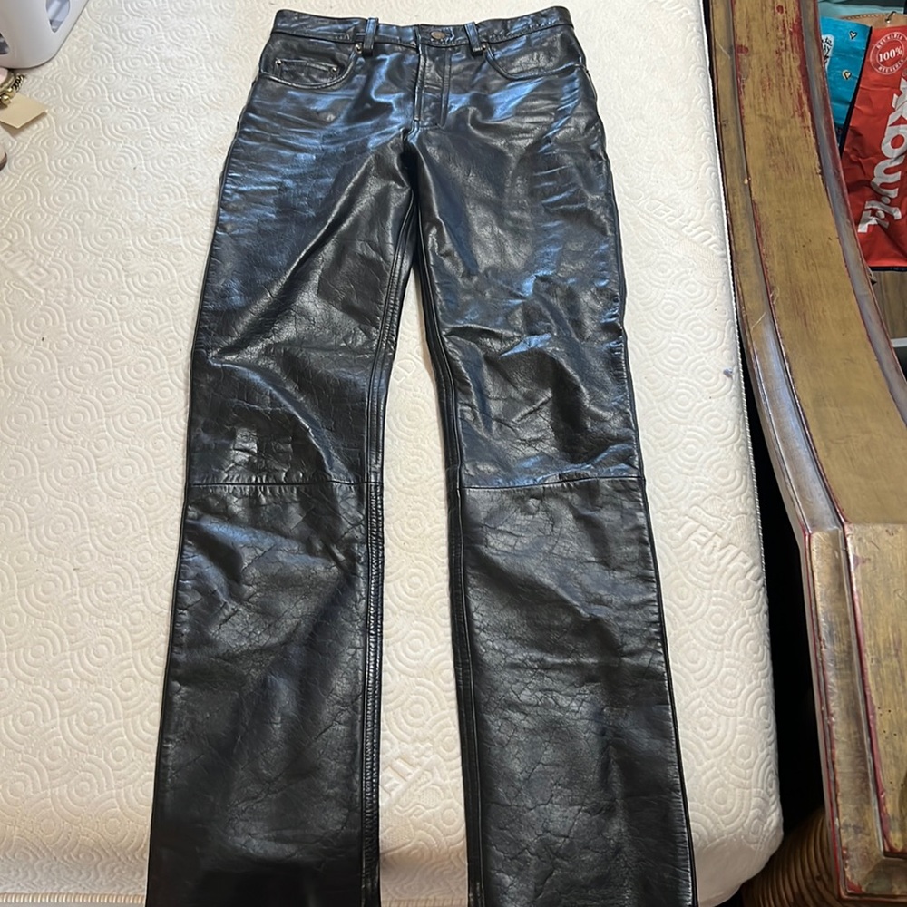 Black leather pants